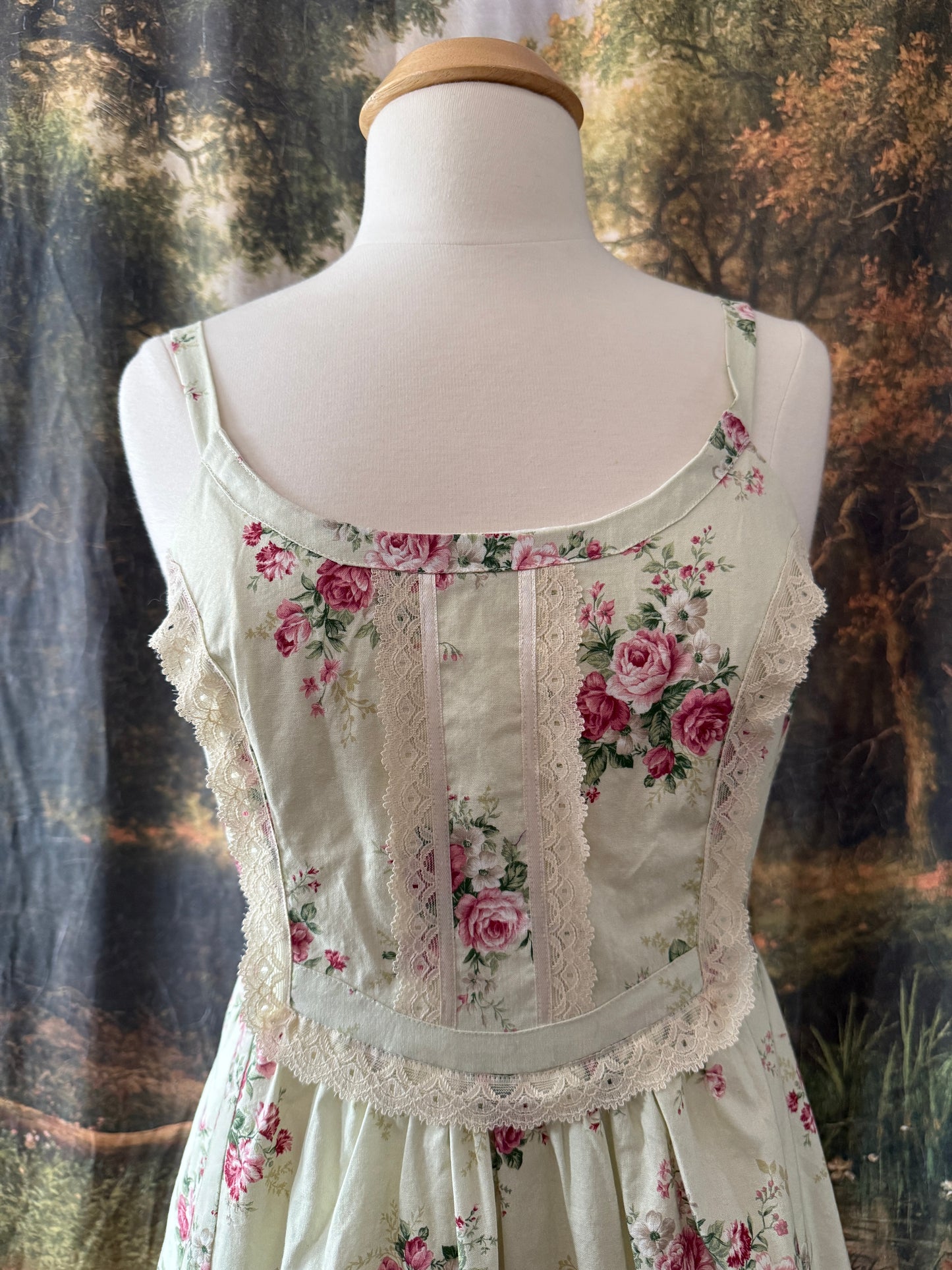 Green and Pink Floral Sundress