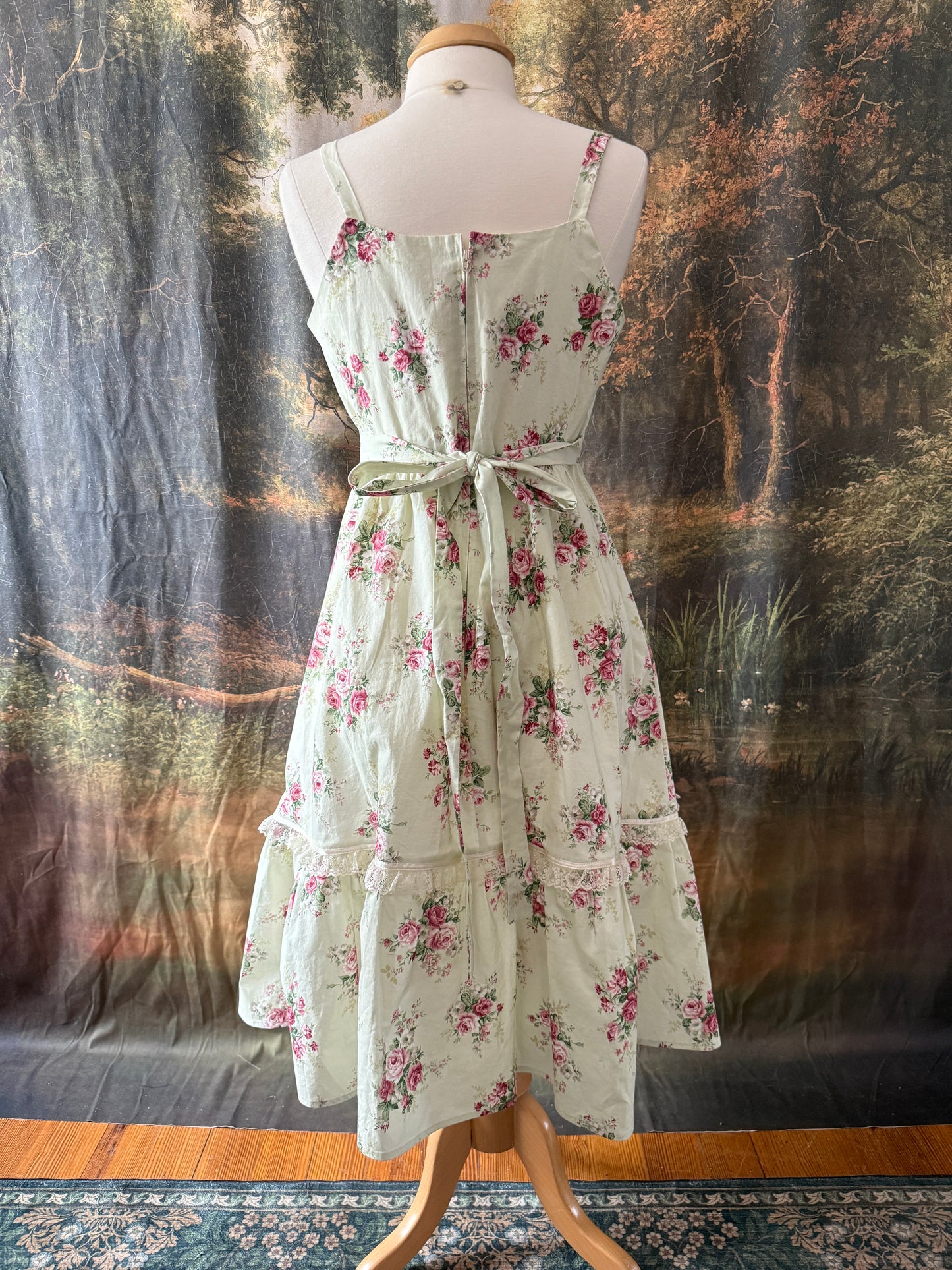 Green and Pink Floral Sundress