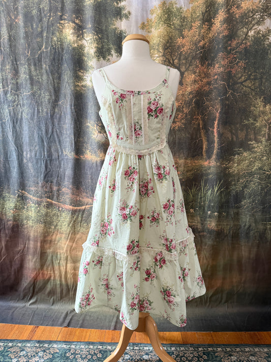 Green and Pink Floral Sundress